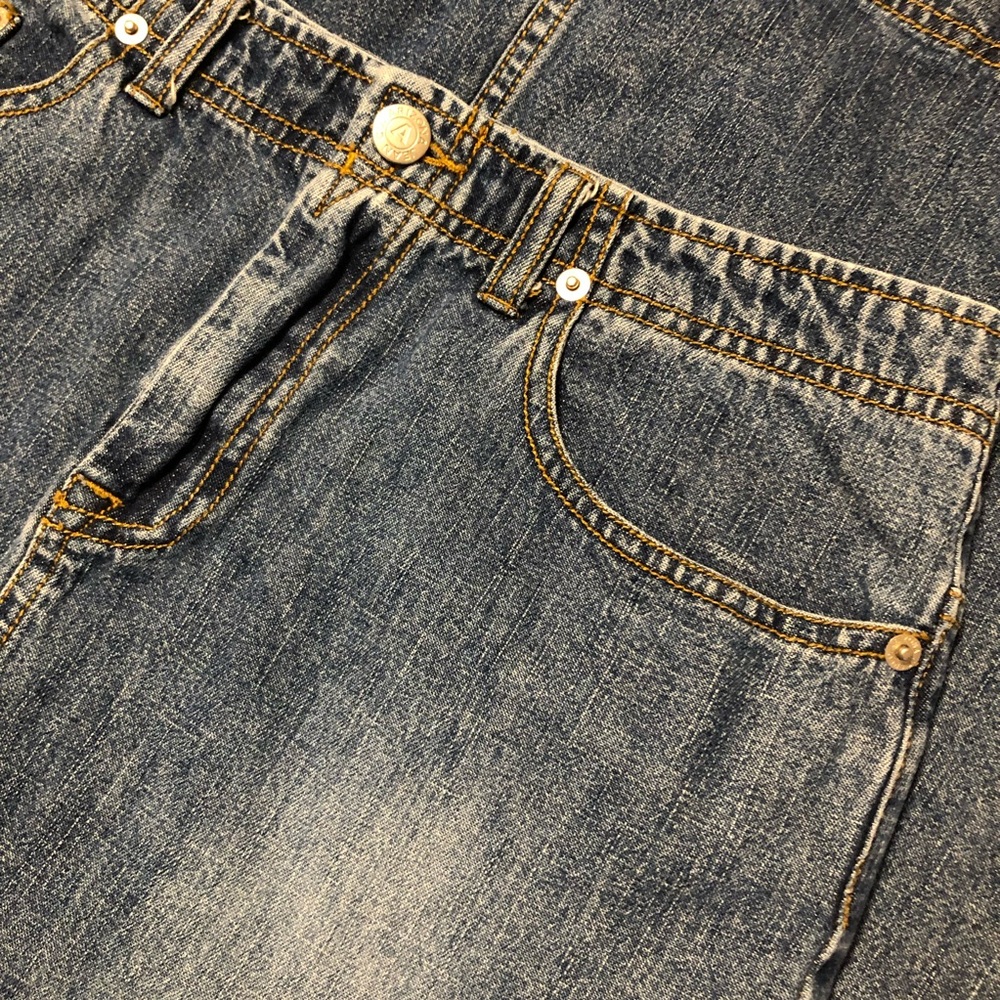 Arizona Jean Co Denim Midi Skirt Size 5 | Vintage Wash Side Slit Jean Skirt - Picture 5 of 11